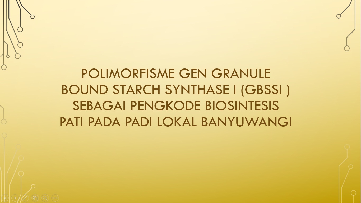 [SKRIPSI] Polimorfisme Gen Granule Bound Starch Synthase I (GBSSI ) sebagai Pengkode Biosintesis Pati pada Padi Lokal Banyuwangi