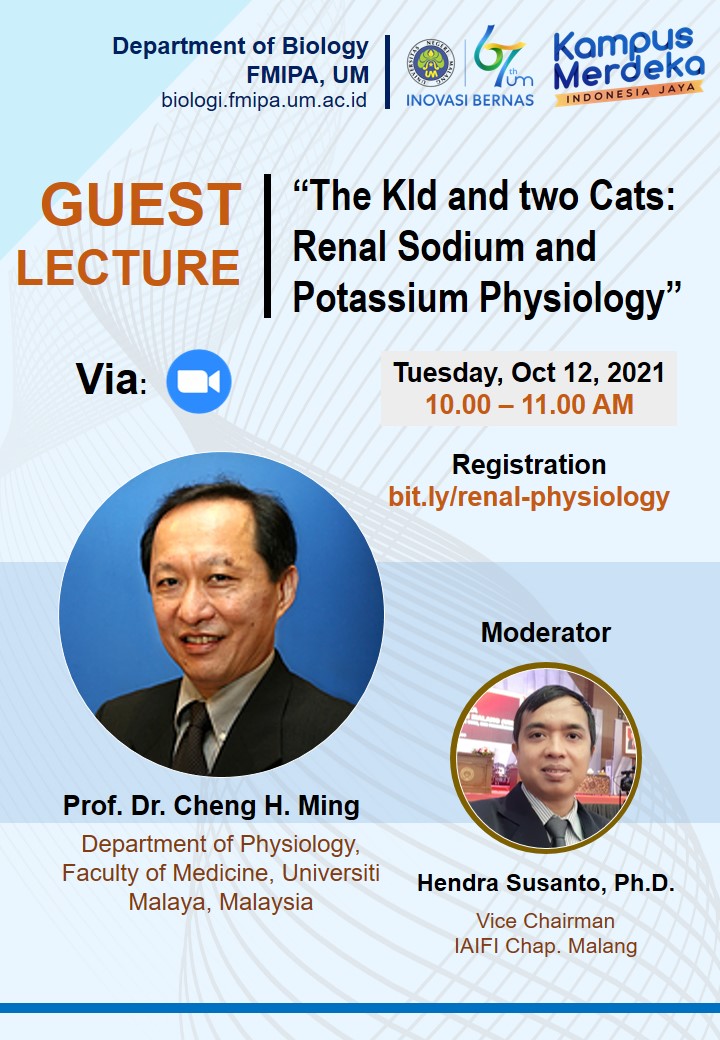 Hadiri Kuliah Tamu dari Universiti Malaya Malaysia dengan tema “The KId and two Cats: Renal Sodium and Potassium Physiology”
